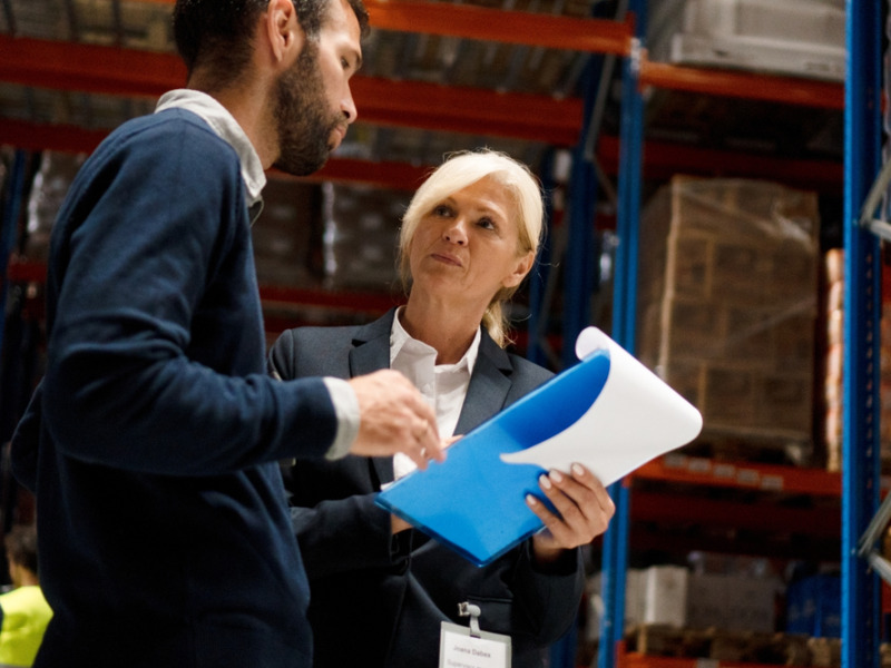 Manager And Supervisor In Warehouse